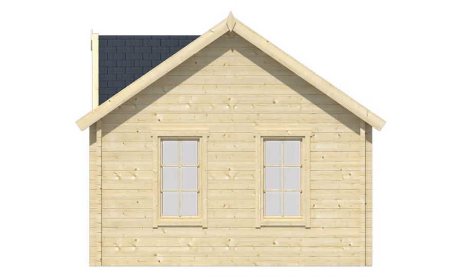 Ansicht Rechte Seite Gartenhaus Clockhouse Trevor 70mm 550x400cm