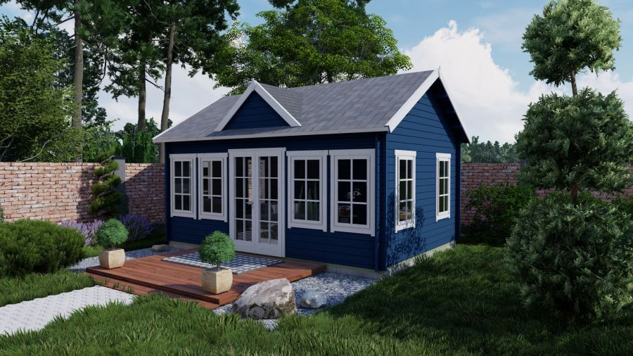 Inspiration Gartenhaus Clockhouse Trevor 70mm 550x400cm