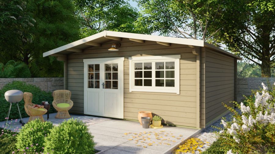 Inspiration Gartenhaus Dingle 70mm 500x500+70cm Vordach