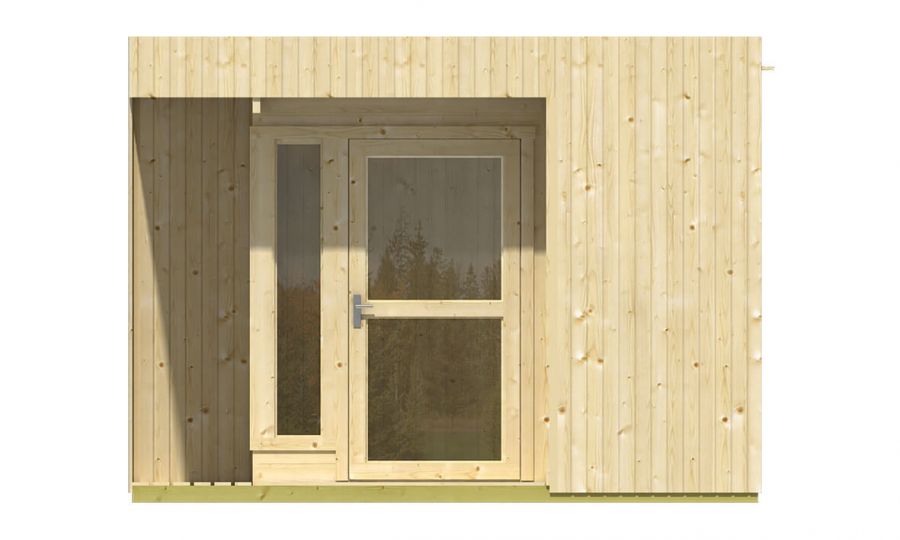 Ansicht Rechte Seite Gartenhaus Elin 19mm 477x351cm
