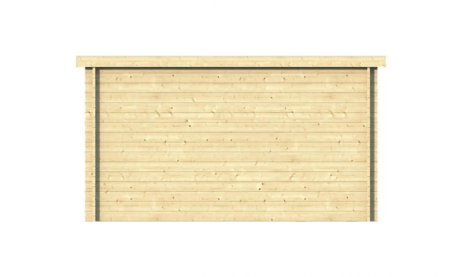 Ansicht Linke Seite Gartenhaus Flow 40mm 595x400cm