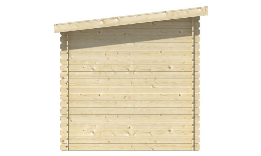 Ansicht Linke Seite Gartenhaus Gerätehaus  Eigo 19mm 220x220cm
