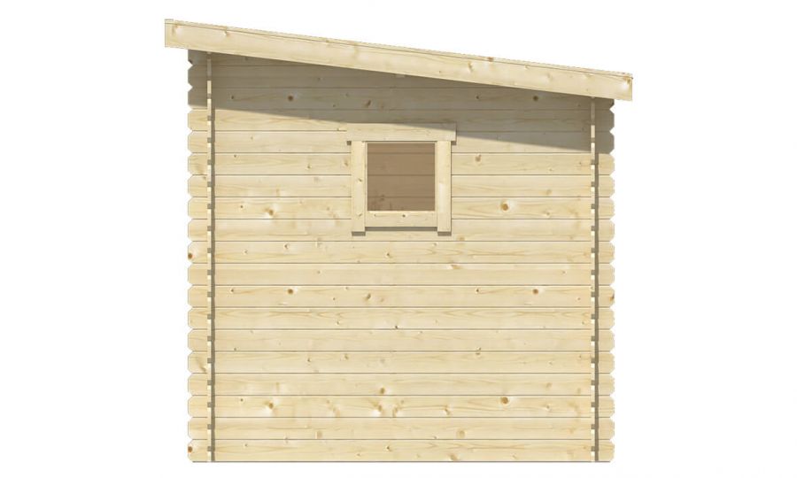 Ansicht Rechte Seite Gartenhaus Gerätehaus  Eigo 19mm 220x220cm