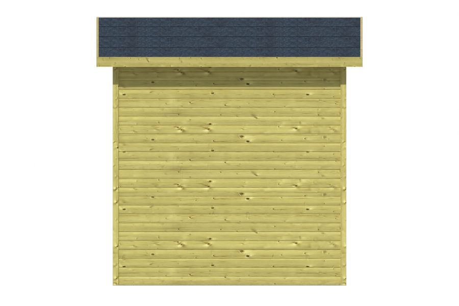 Ansicht Rückseite Gartenhaus Gerätehaus Olaf 16mm 204x197cm