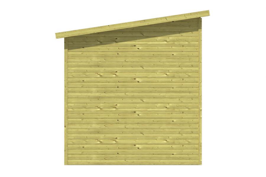 Ansicht Linke Seite Gartenhaus Gerätehaus Olaf 16mm 204x197cm