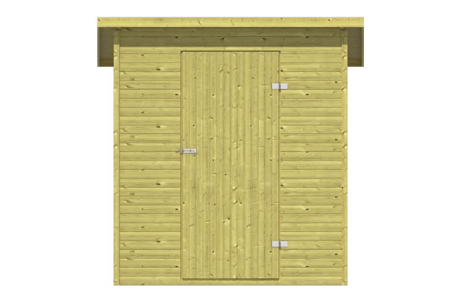 Ansicht Frontseite Gartenhaus Gerätehaus Olaf 16mm 204x197cm
