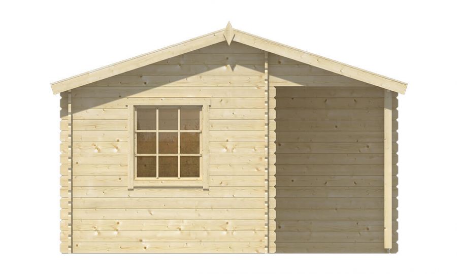 Ansicht Linke Seite Gartenhaus Johan 34mm 500x410cm