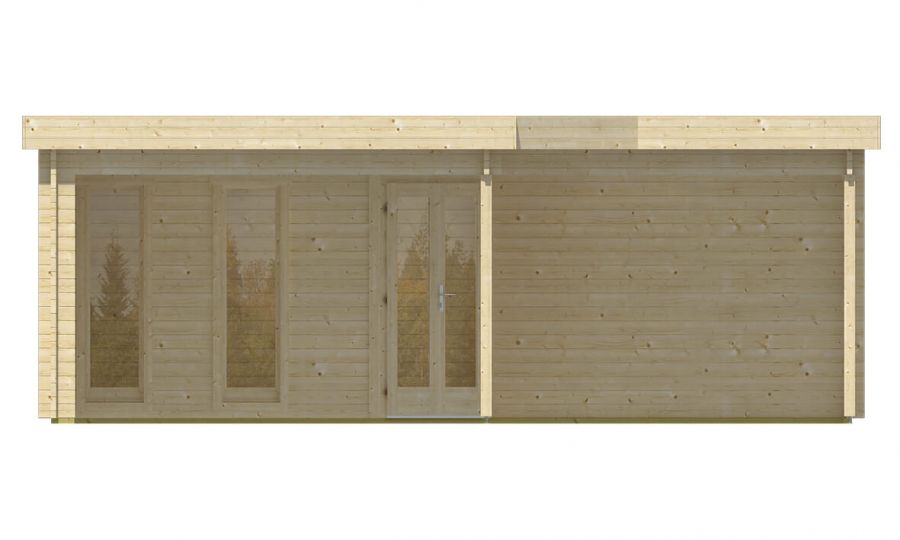 Ansicht Linke Seite Gartenhaus Jutka 44mm 678x3678cm