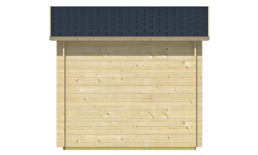 Ansicht Rechte Seite Gartenhaus Klair 28mm 300x240cm
