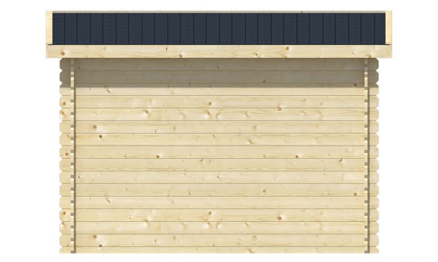 Ansicht Rückseite Gartenhaus Kris 28mm 290x200cm