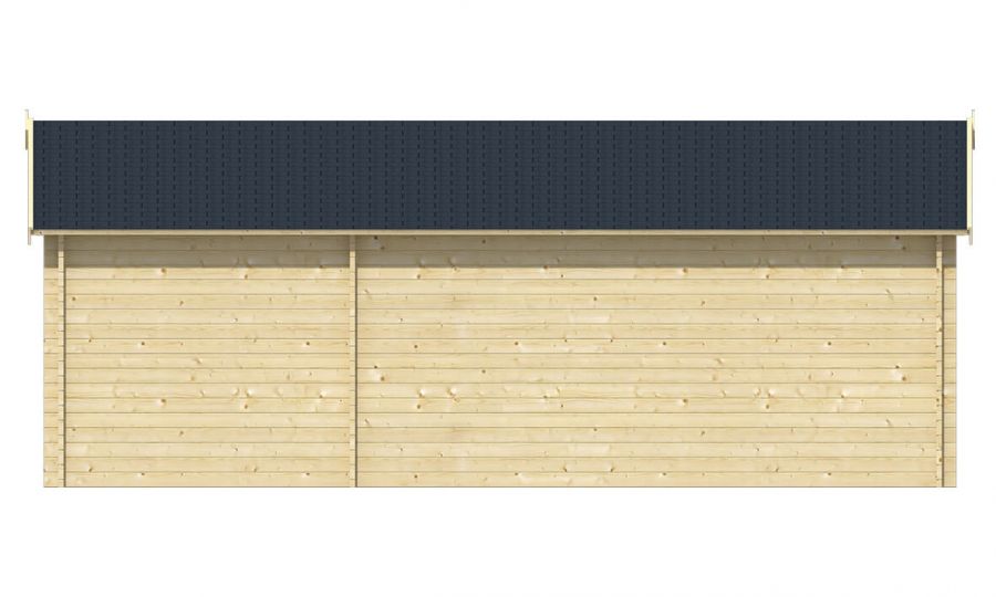 Ansicht Rückseite Gartenhaus Kukka 40mm 700x350cm