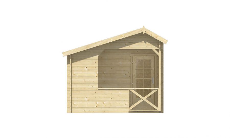 Ansicht Linke Seite Gartenhaus Kukka 40mm 700x350cm