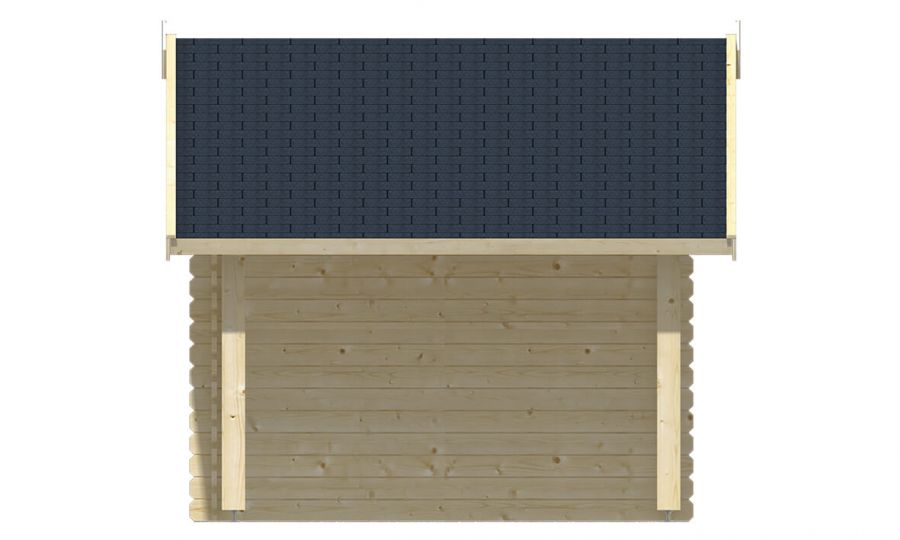 Ansicht Linke Seite Gartenhaus Lars 28mm 420x260cm