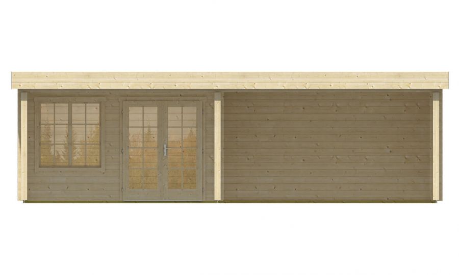 Ansicht Frontseite Gartenhaus Lilou 40mm 820x490cm