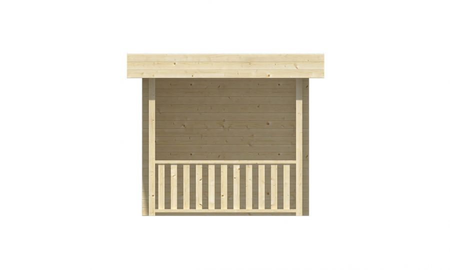 Ansicht Linke Seite Gartenhaus Maja 28mm 640x240cm