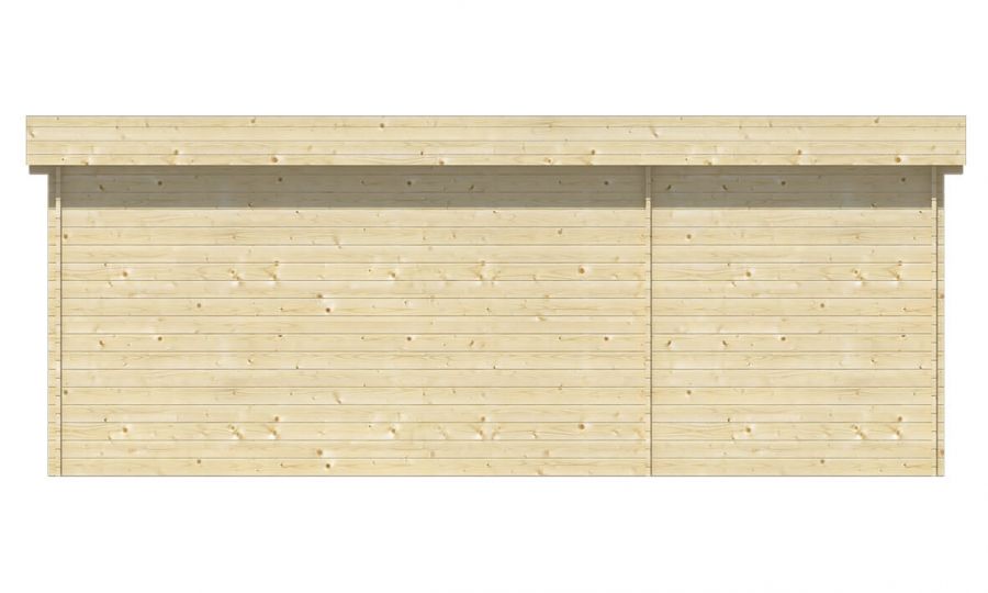 Ansicht Rückseite Gartenhaus Megamodern 28mm 575x300cm