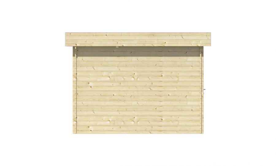 Ansicht Linke Seite Gartenhaus Megamodern 28mm 575x300cm