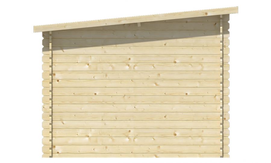 Ansicht Linke Seite Gartenhaus Mila 28mm 290x260cm