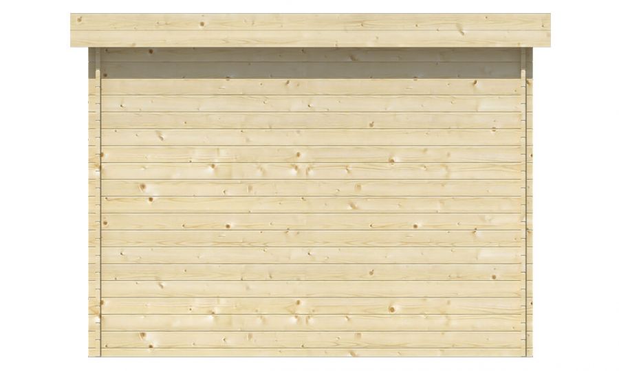 Ansicht Rückseite Gartenhaus Minimodern 28mm 300x200cm