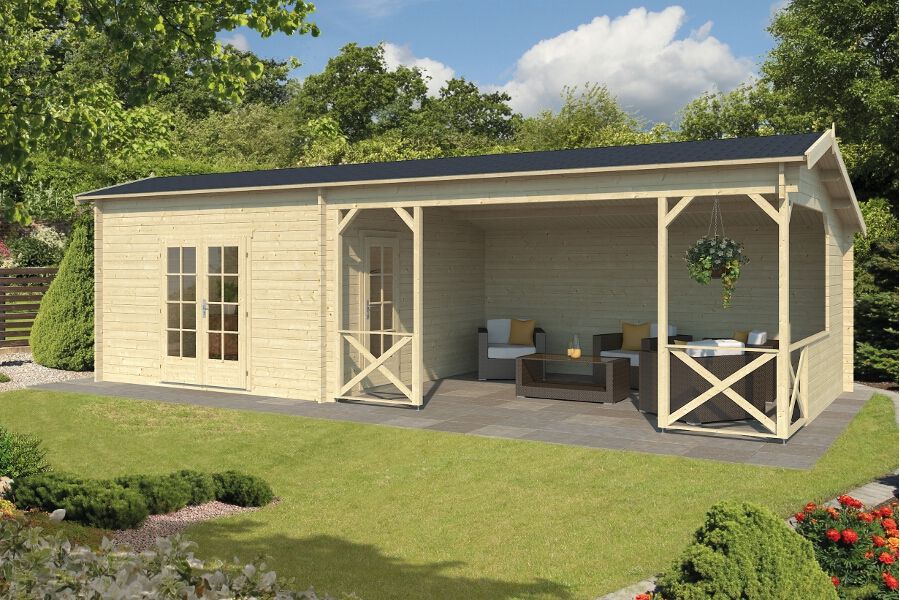 Gartenhaus Mokka 40mm 900x400cm