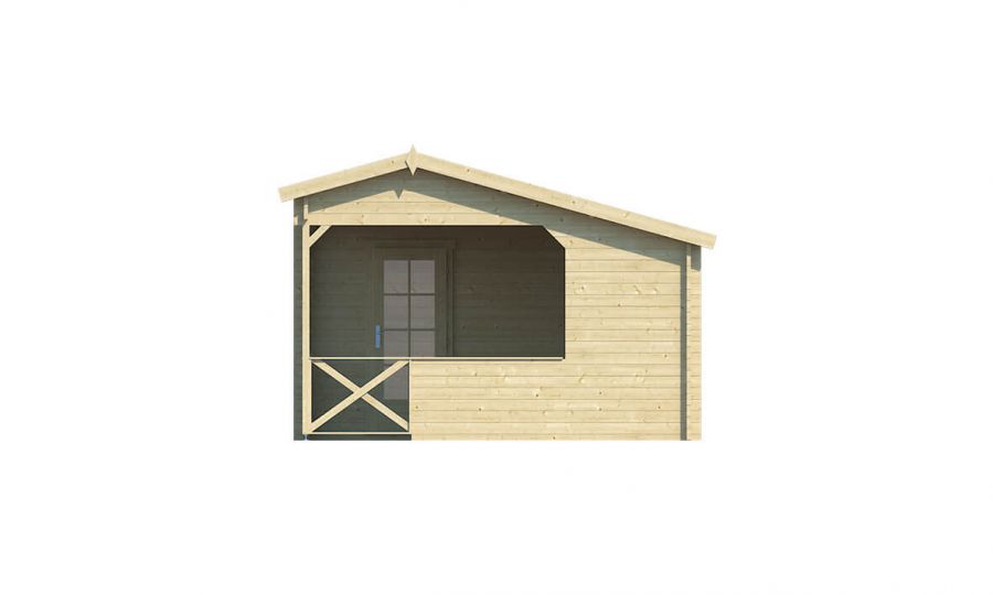 Ansicht Rechte Seite Gartenhaus Mokka 40mm 900x400cm