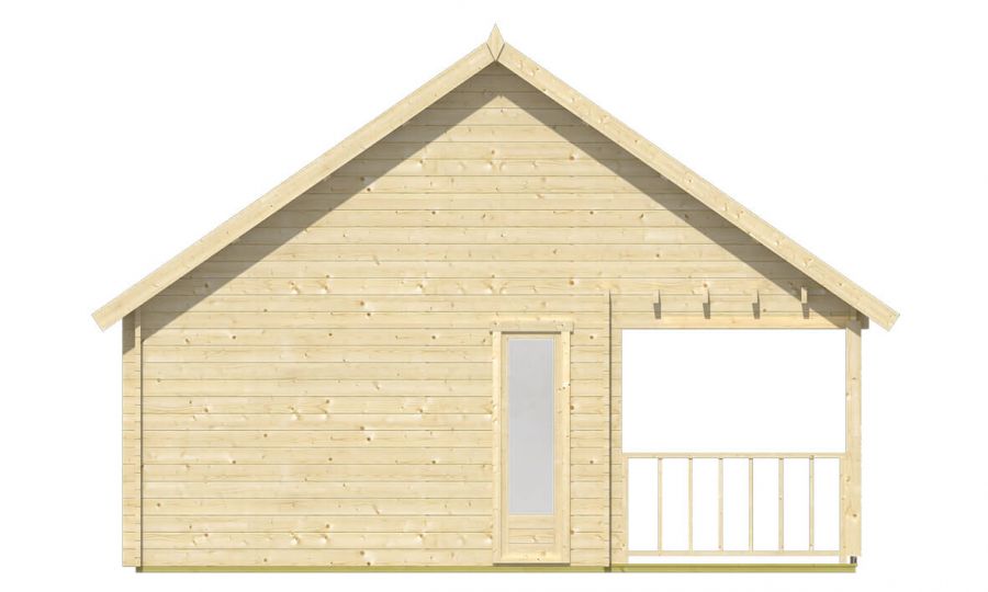 Ansicht Linke Seite Gartenhaus Olaug 44mm 550x598cm