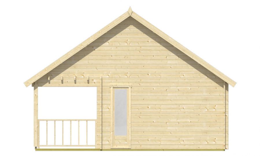 Ansicht Rechte Seite Gartenhaus Olaug 44mm 550x598cm