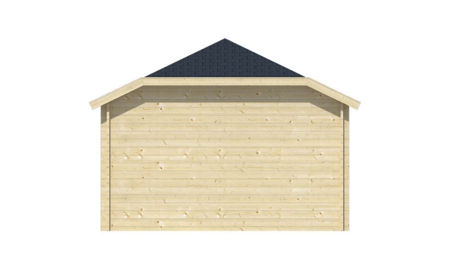 Ansicht Rechte Seite Gartenhaus Torkel 44mm 700x420cm