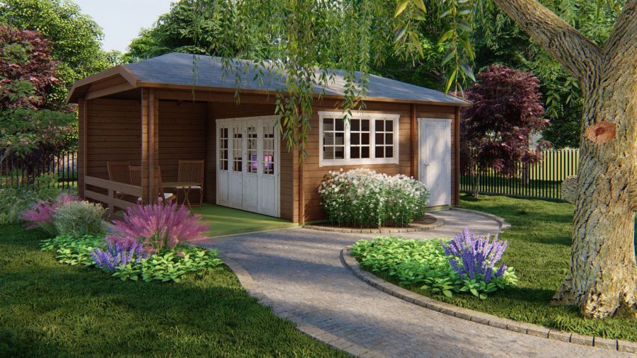 Inspiration Gartenhaus Viveka 44mm 750x420cm