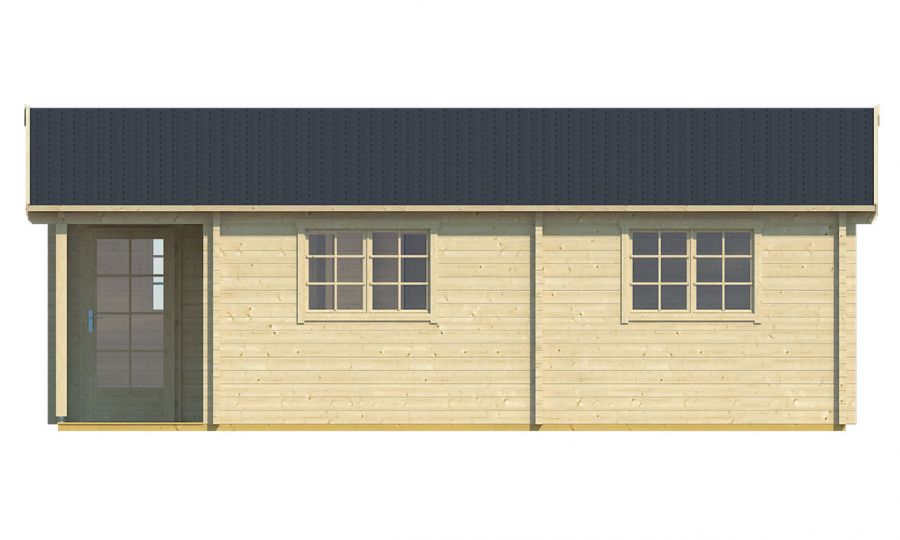 Ansicht Rechte Seite Gartenhaus Wochenendhaus Ardee 70mm 817x700cm