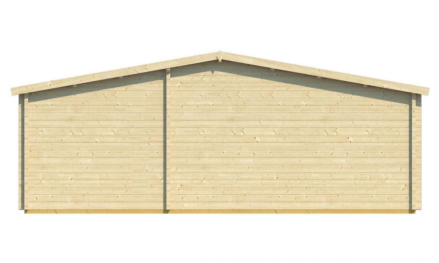 Ansicht Rückseite Gartenhaus Wochenendhaus Ollie 70mm 498x731cm