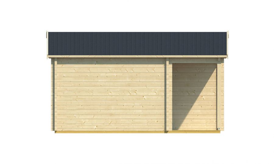 Ansicht Linke Seite Gartenhaus Wochenendhaus Ollie 70mm 498x731cm